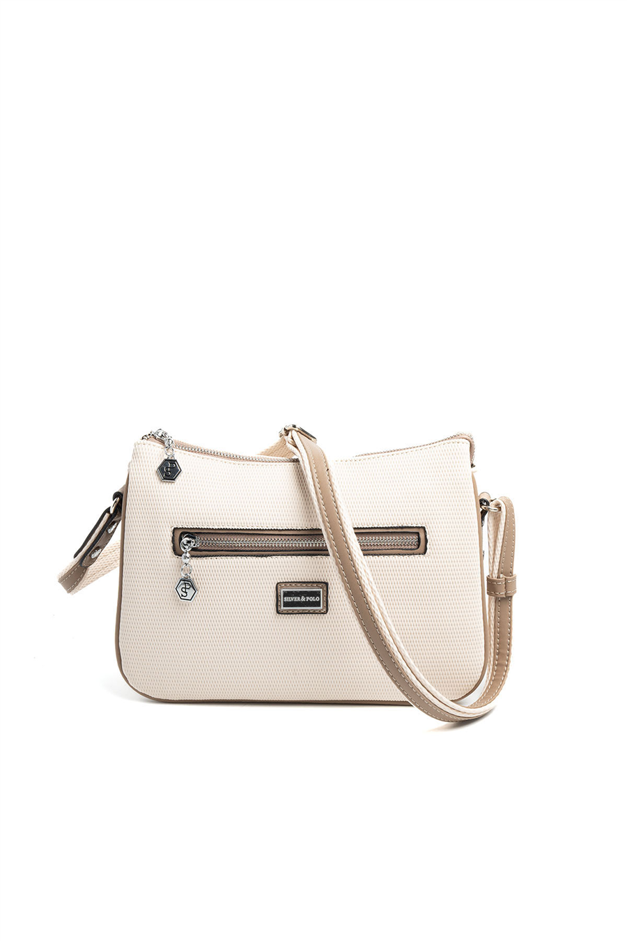 Silver Polo Bej - Latte Petek Kadın Çapraz Çanta SP818