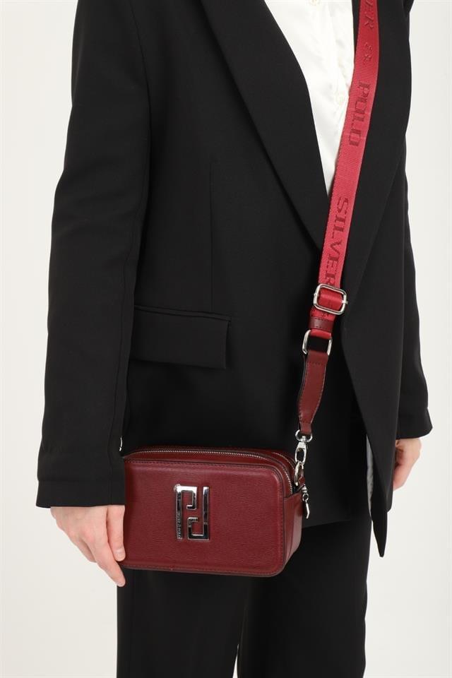 Silver Polo SP1078 Kadın Çapraz Çanta Düz Bordo-Bordo
