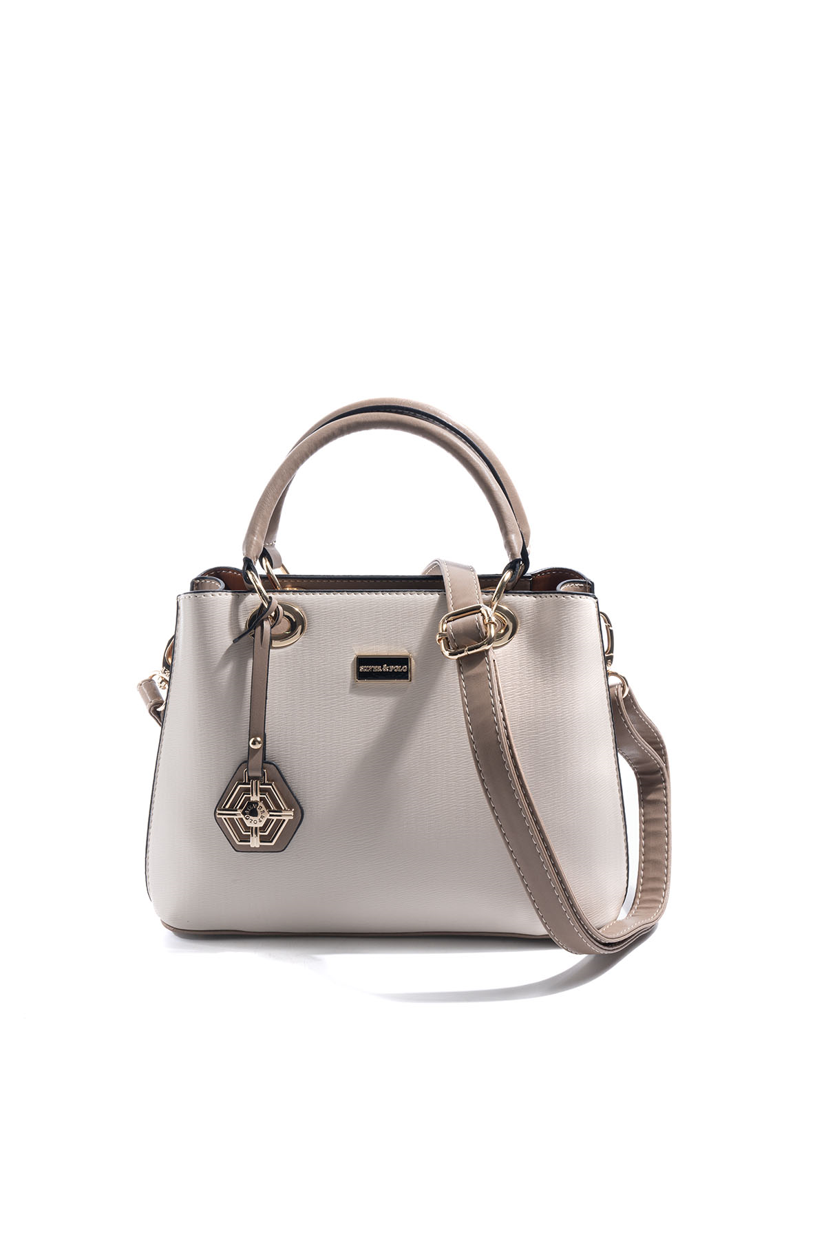 Silver & Polo SP1272 Kadın El Çantası Düz Bej-Latte
