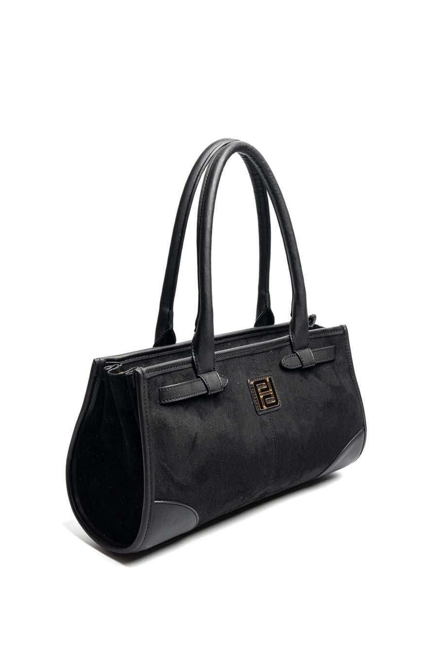 Silver & Polo SP1261 Kadın El Çantası Süet Siyah-Siyah