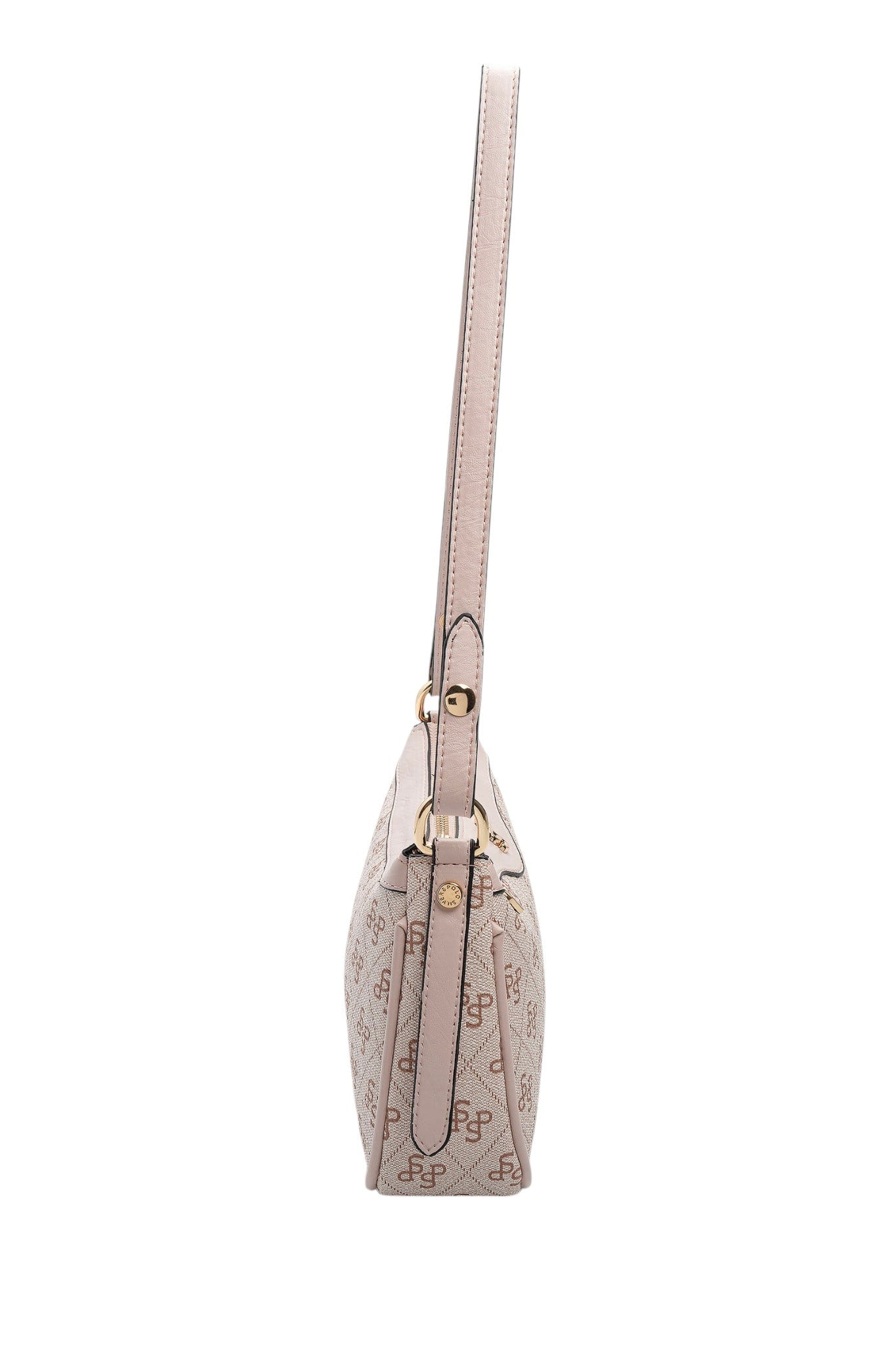Silver Polo Pembe - Pudra Monogram Kadın Çapraz Çanta SP1274