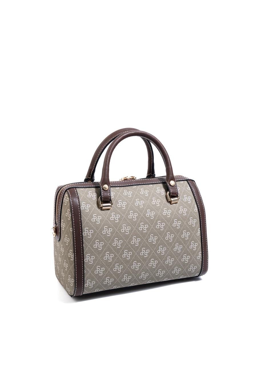 Silver Polo Y.Yeşil - Kahve Monogram Kadın El Çantası SP1091