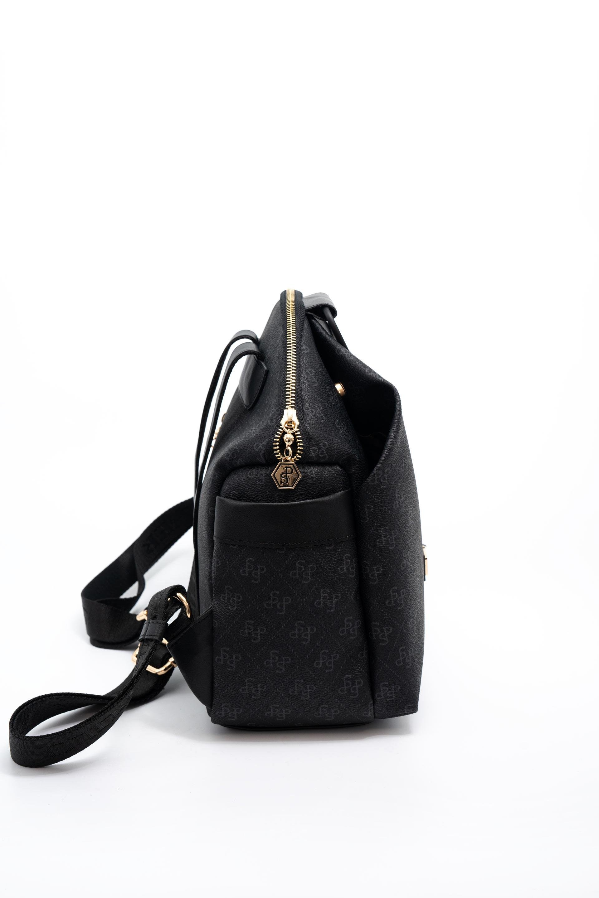 Silver & Polo SP771 Kadın Sırt Çantası Monogram Siyah