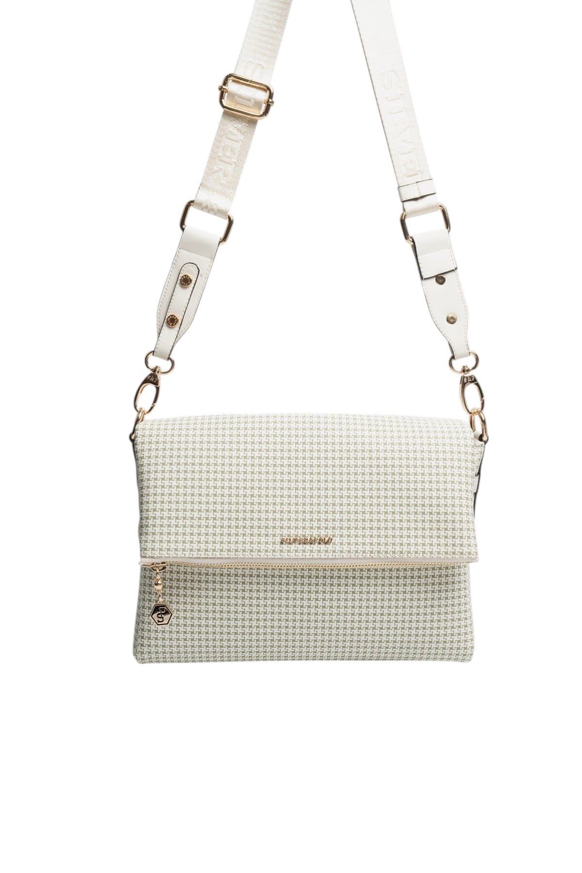 Silver & Polo SP963 Kadın Çapraz Çanta King Desen Yeşil-Kemik