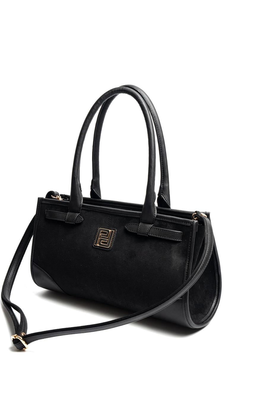 Silver & Polo SP1261 Kadın El Çantası Süet Siyah-Siyah