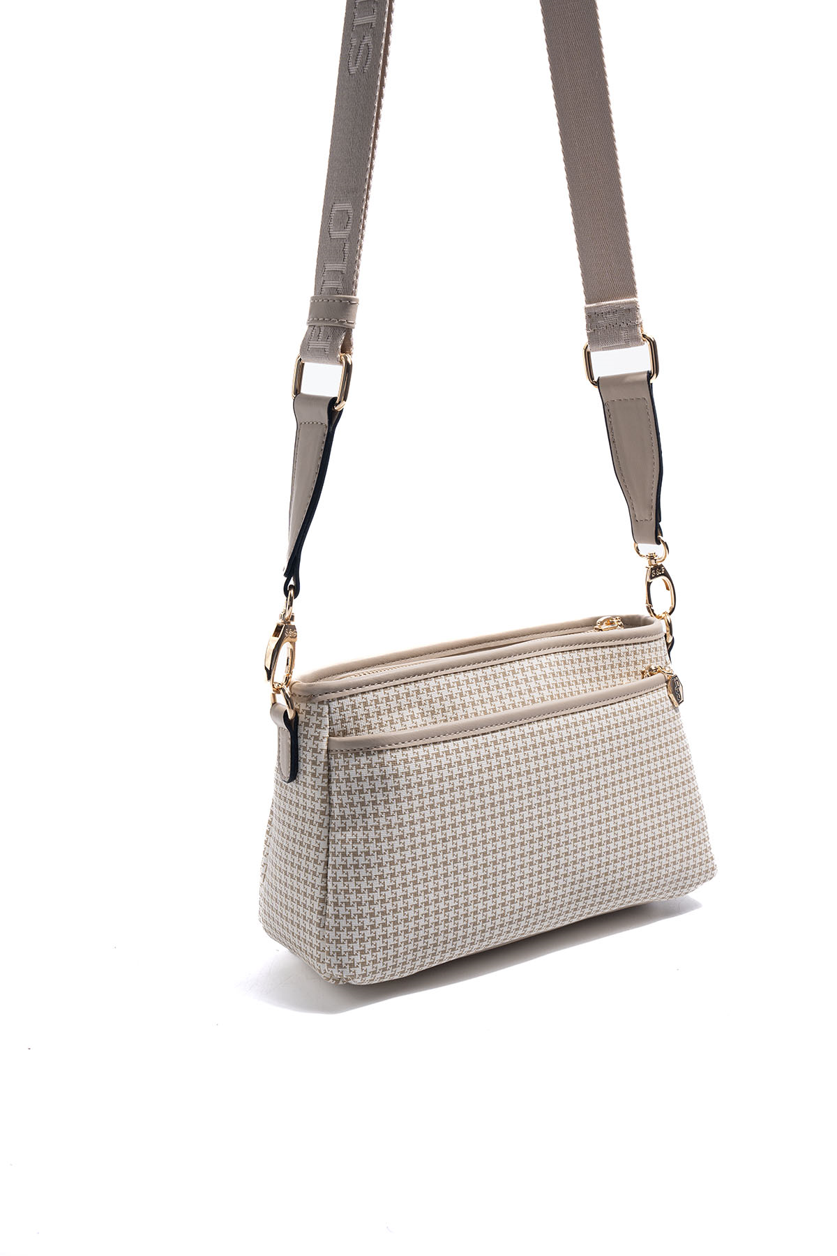 Silver & Polo SP1184 Kadın Çapraz Çanta King Desen Kum-Kum Beji