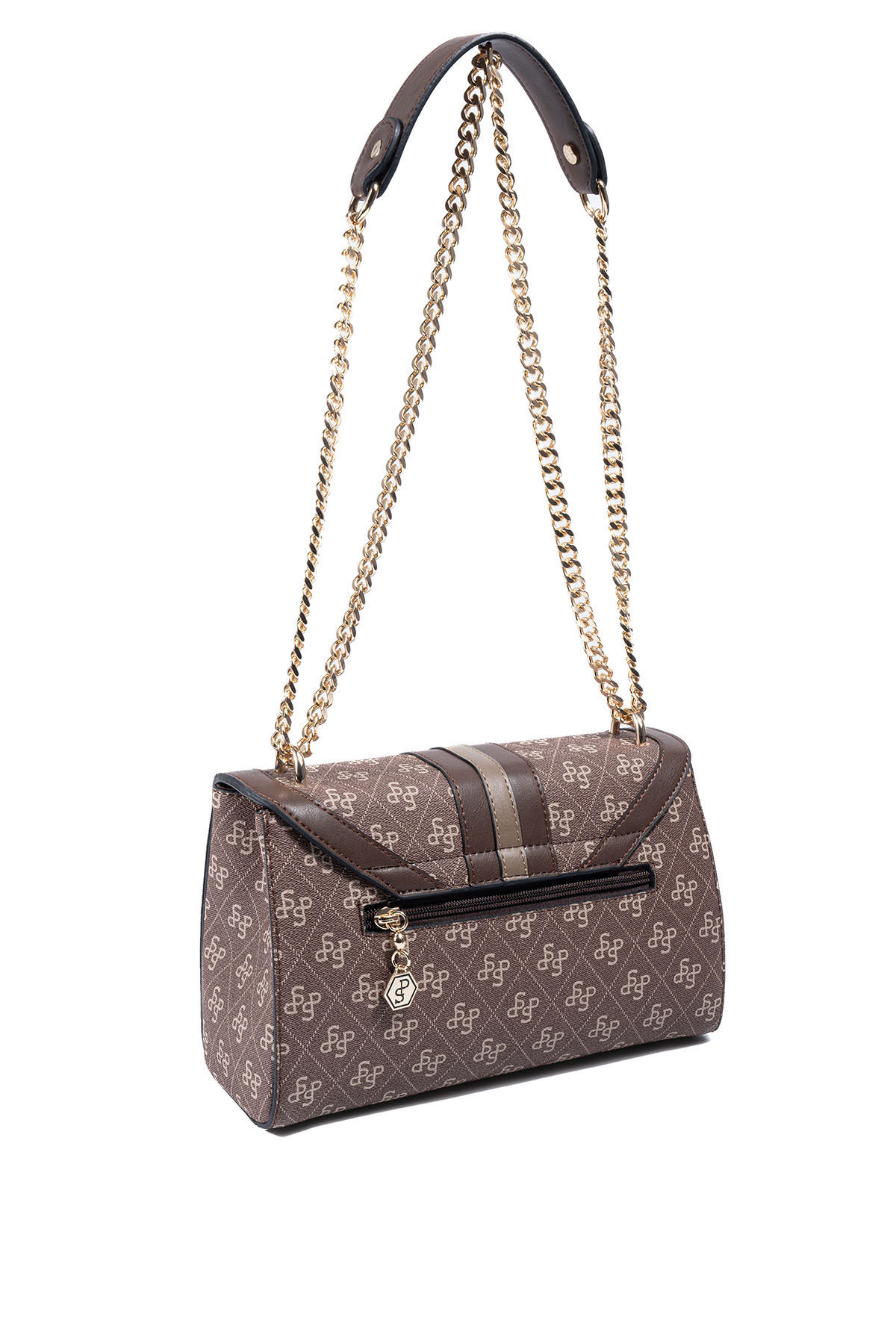 Silver & Polo SP1139 Kadın Çapraz Çanta Monogram Kahve