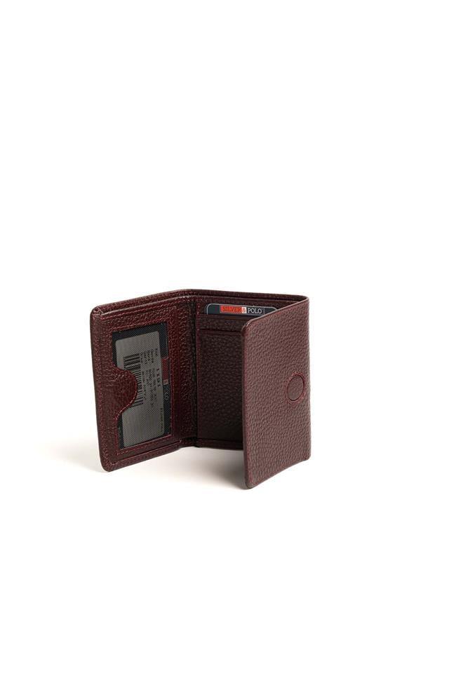 Silver Polo Bordo - Bordo Düz Deri Kadın Cüzdan ve Kartlık SP1191