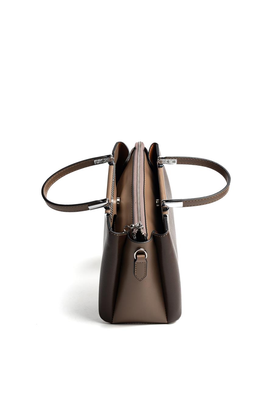 Silver & Polo SP913 Kadın El Çantası Düz Kahve-Vizon