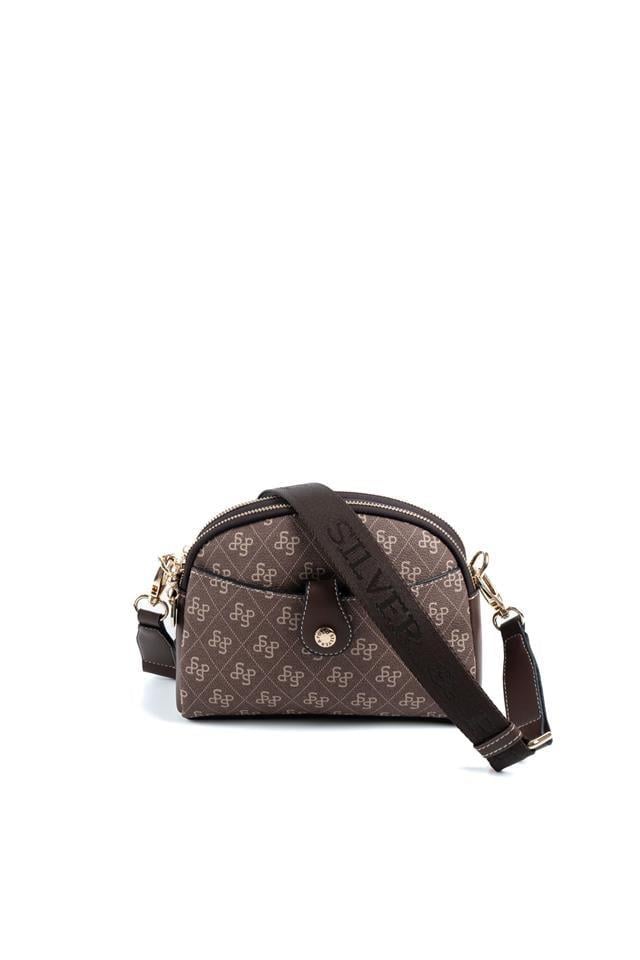 Silver Polo SP1144 Kadın Çapraz Çanta Monogram Kahve-Kahve