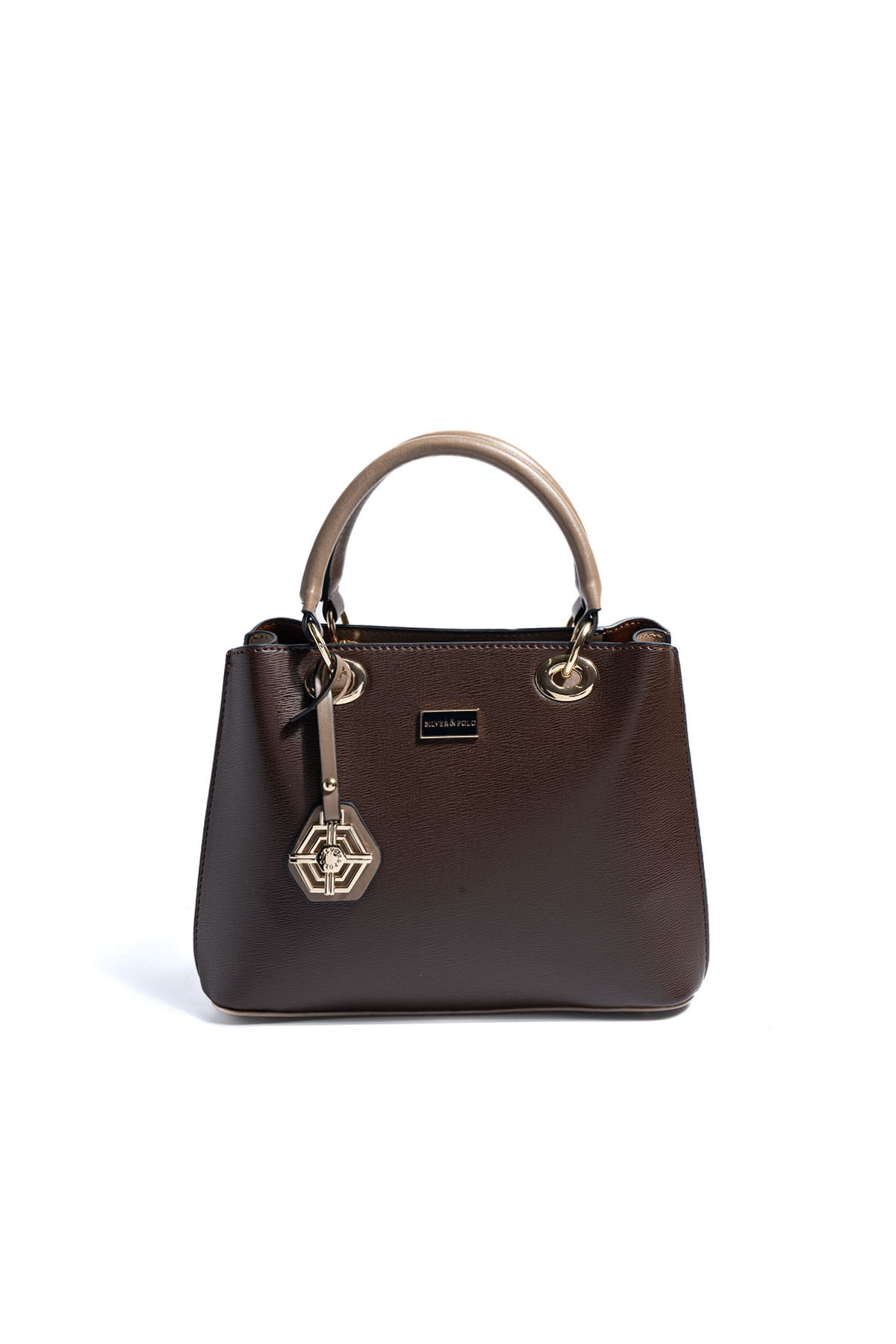 Silver & Polo SP1272 Kadın El Çantası Düz Kahve-Vizon