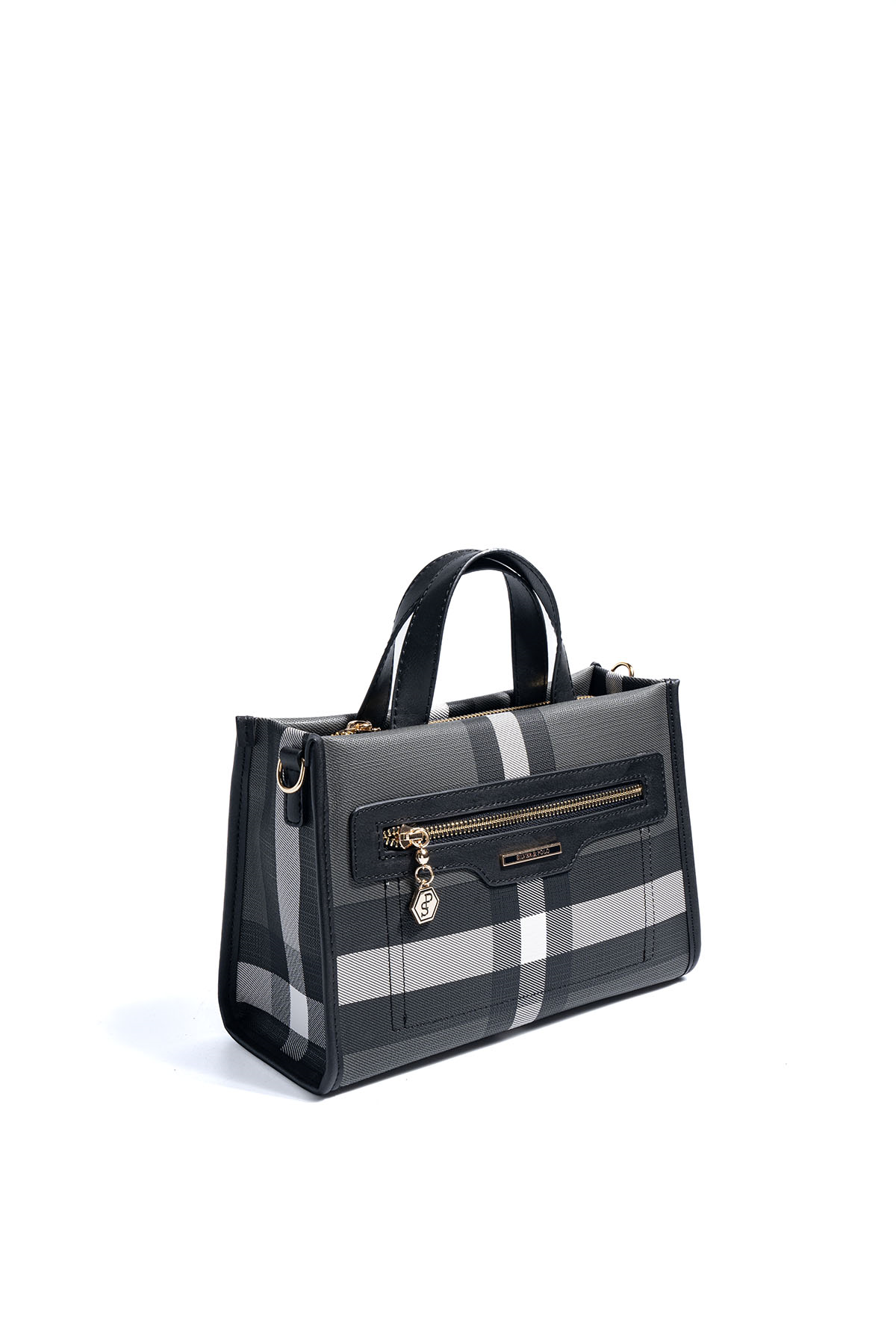 Silver & Polo SP1271 Kadın El Çantası Ekose Siyah