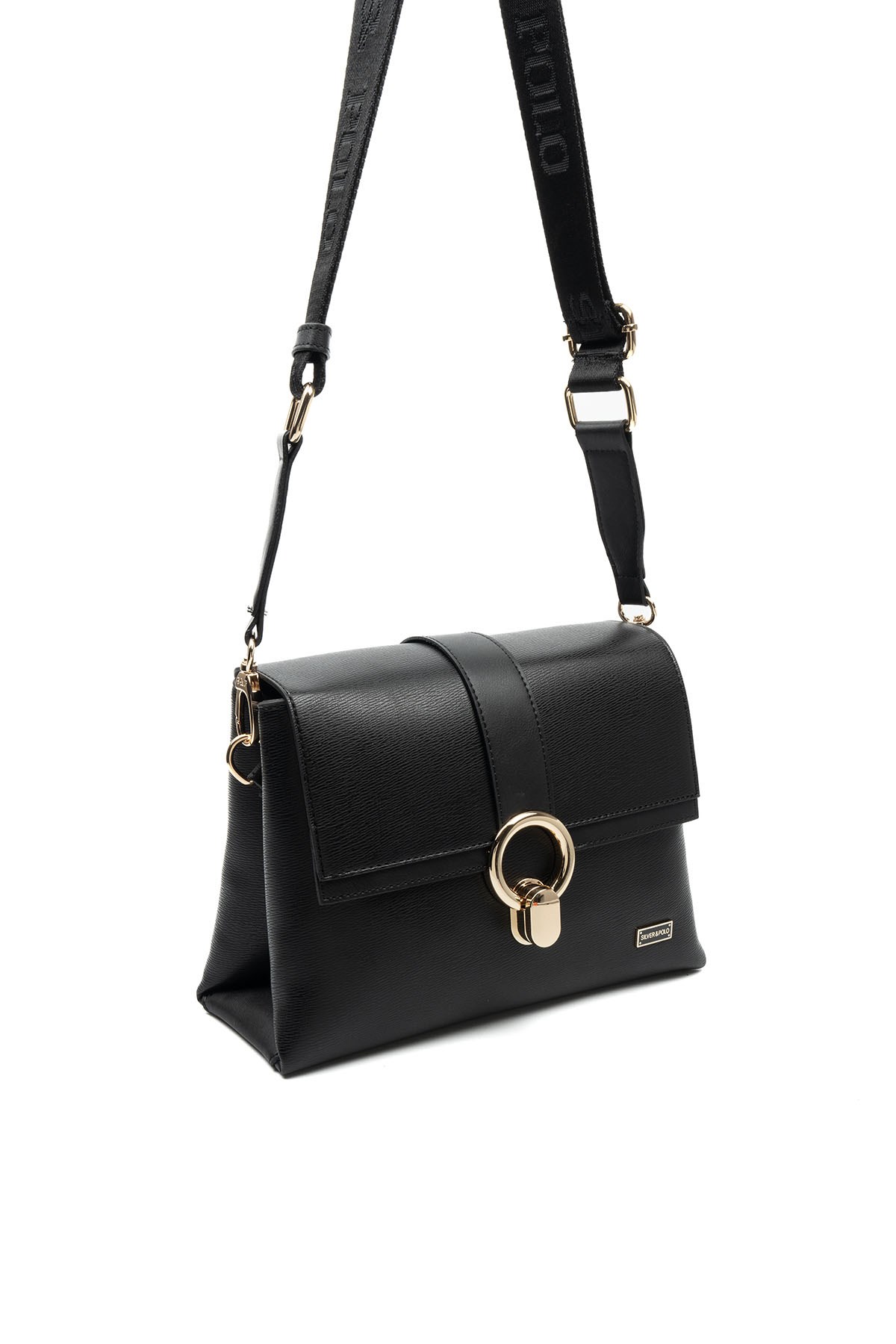 Silver & Polo SP1275 Kadın Çapraz Çanta Düz Siyah-Siyah