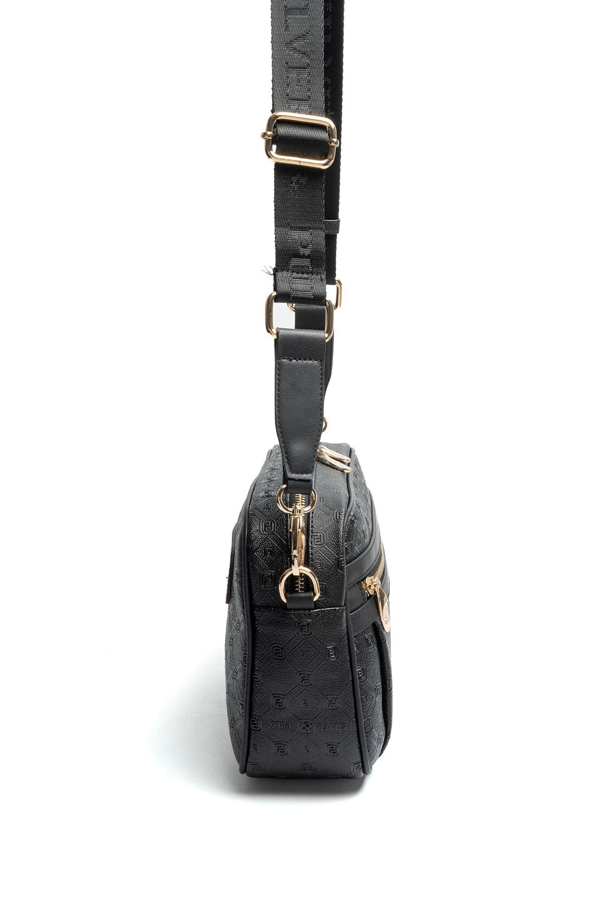 Silver & Polo SP1280 Kadın Çapraz Çanta Logolu Siyah-Siyah