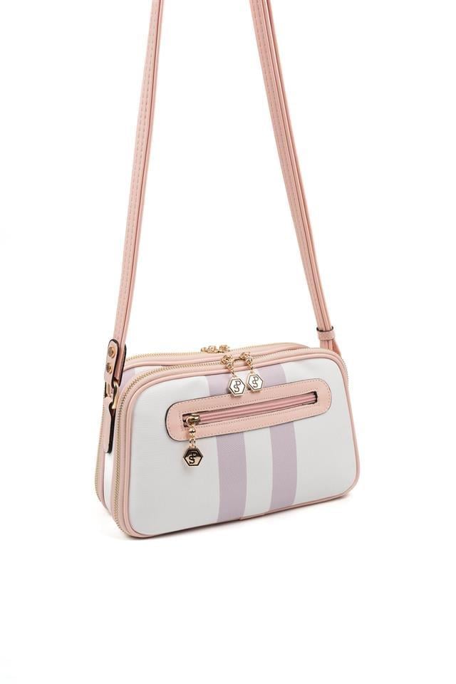 Silver Polo Lila - Pembe Ekose Kadın Çapraz Çanta SP899