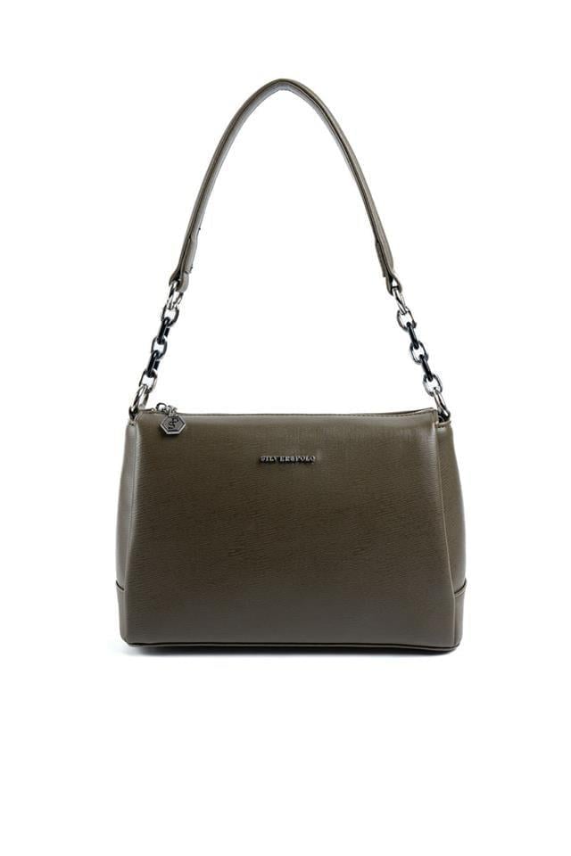 Silver & Polo SP910 Kadın Çapraz Çanta Düz Zeytuni