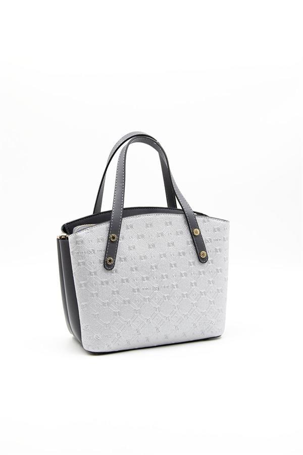 Silver & Polo SP1021 Kadın El Çantası Logolu A.Gümüş-Antrasit