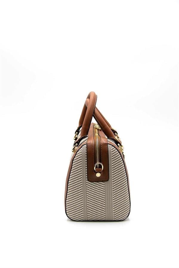 Silver & Polo SP1091 Kadın El Çantası Hasır Bej-Taba