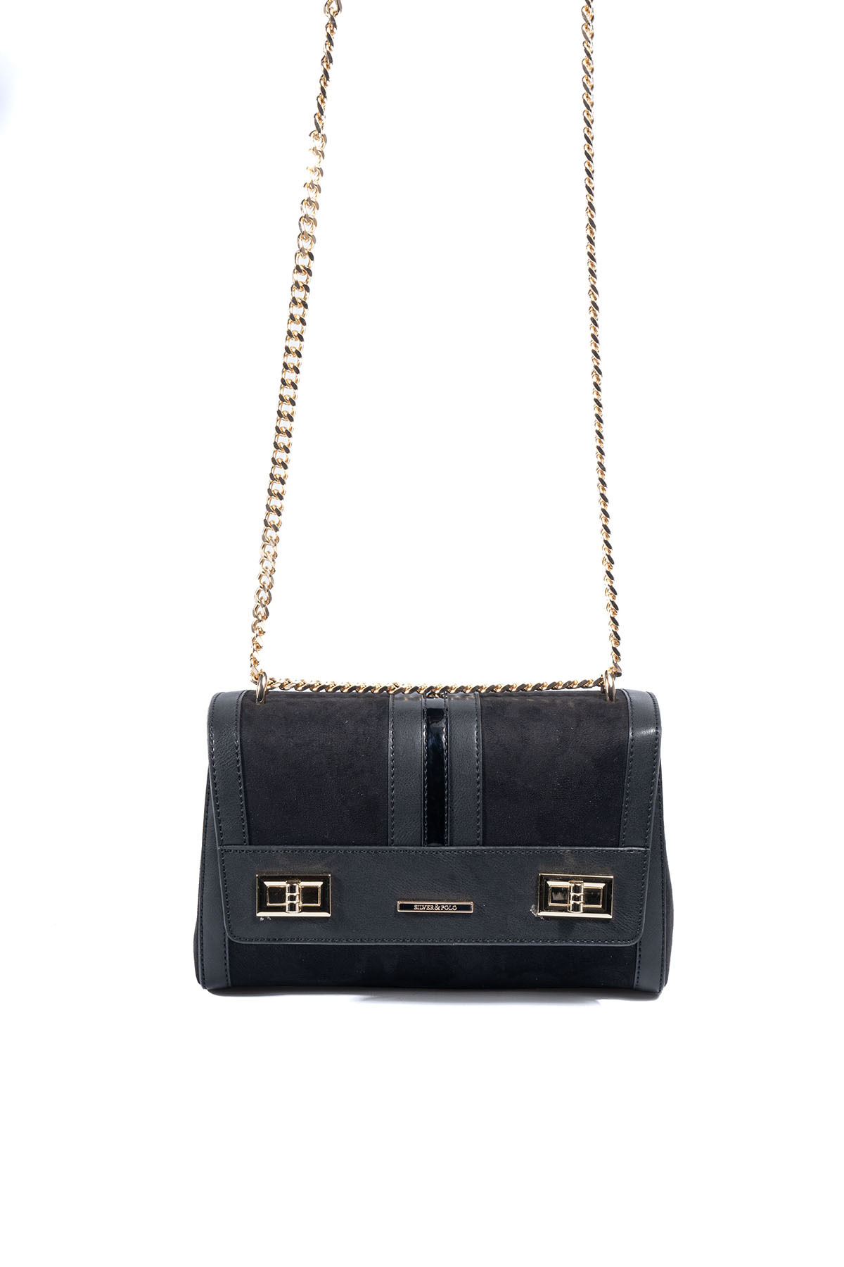 Silver & Polo SP1139 Kadın Çapraz Çanta Süet Siyah