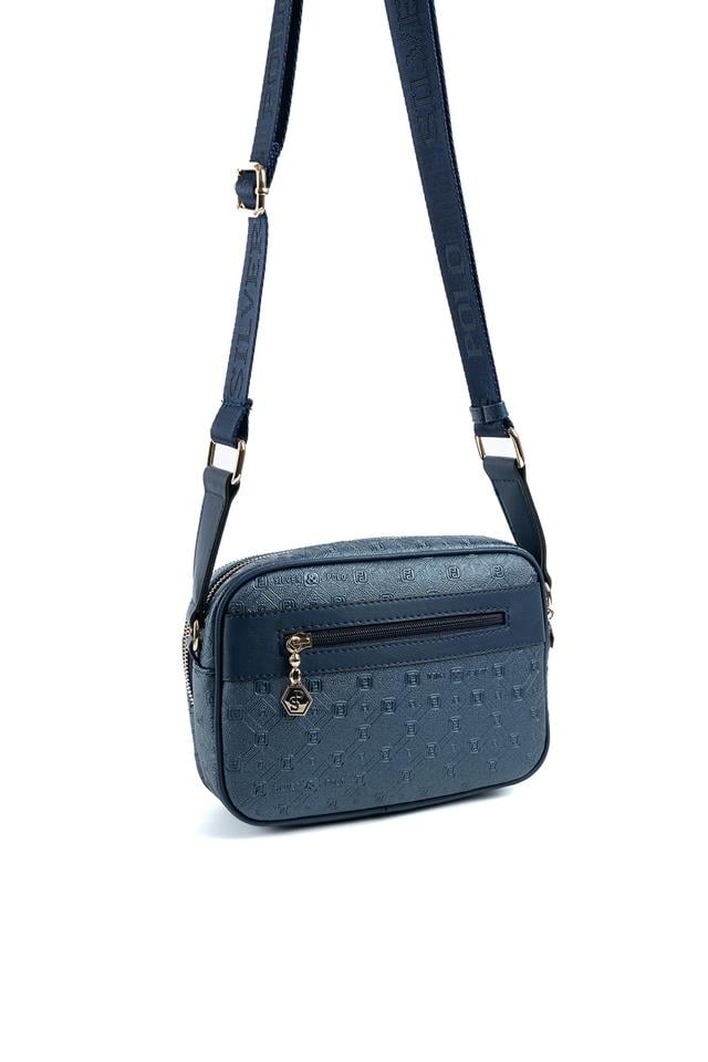 Silver & Polo SP1162 Kadın Çapraz Çanta Logolu Lacivert