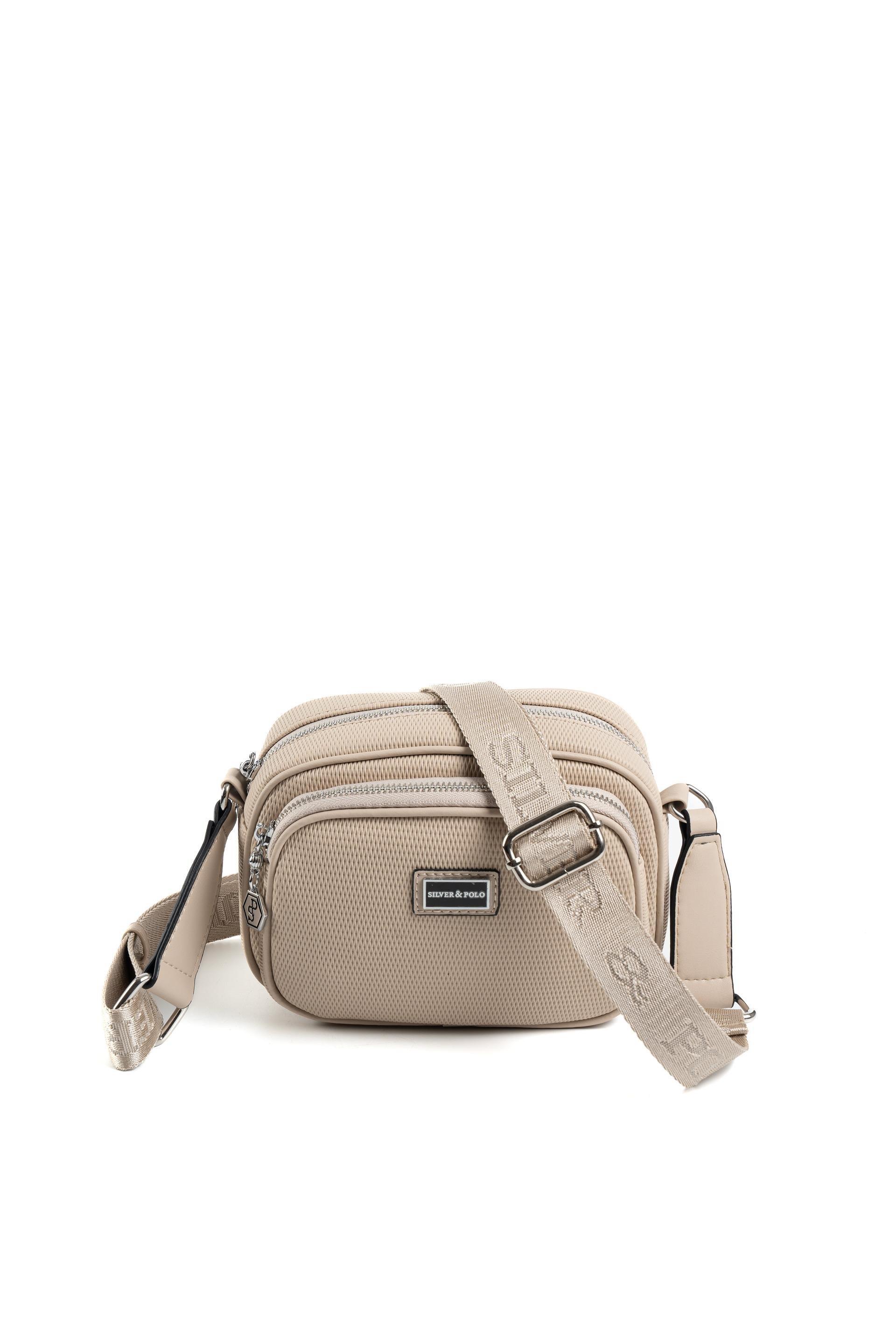 Silver & Polo SP1111 Kadın Çapraz Çanta Petek Kum Beji