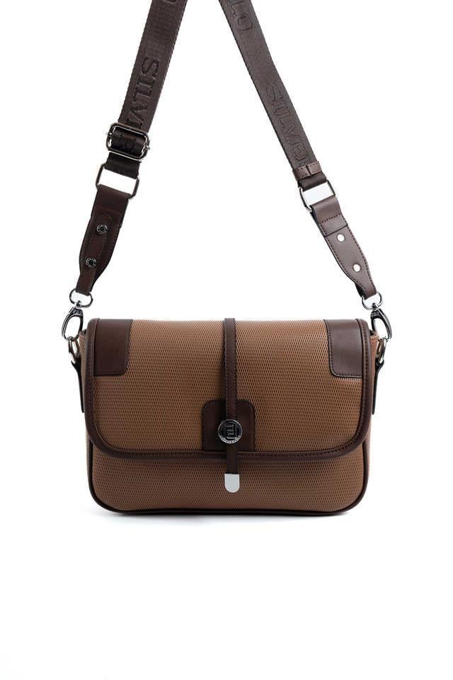 Silver Polo SP1182 Kadın Çapraz Çanta Petek Karamel-Kahve