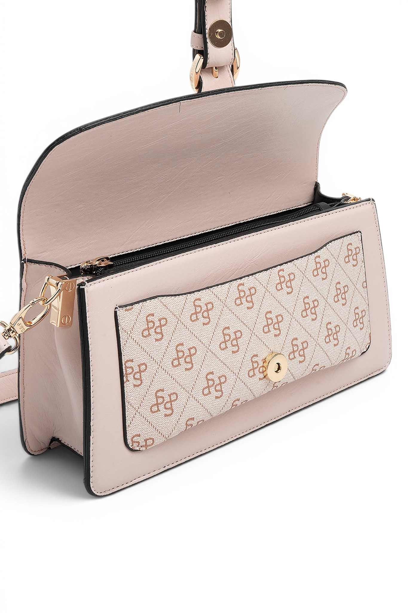 Silver Polo Pudra - M178 Pembe - Pudra Düz Kadın Omuz Çantası SP1279