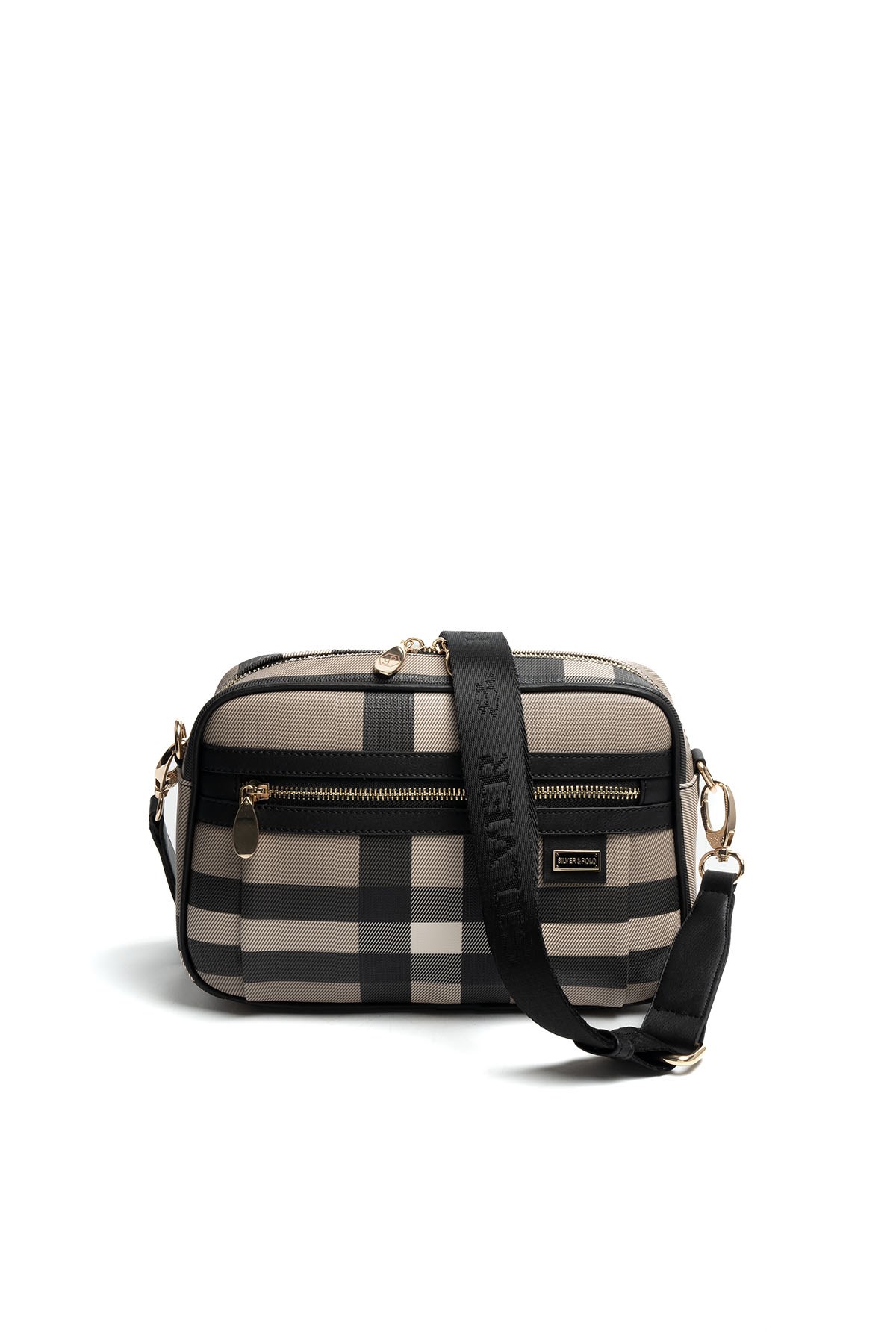 Silver & Polo SP1280 Kadın Çapraz Çanta Ekose Kahve-Siyah