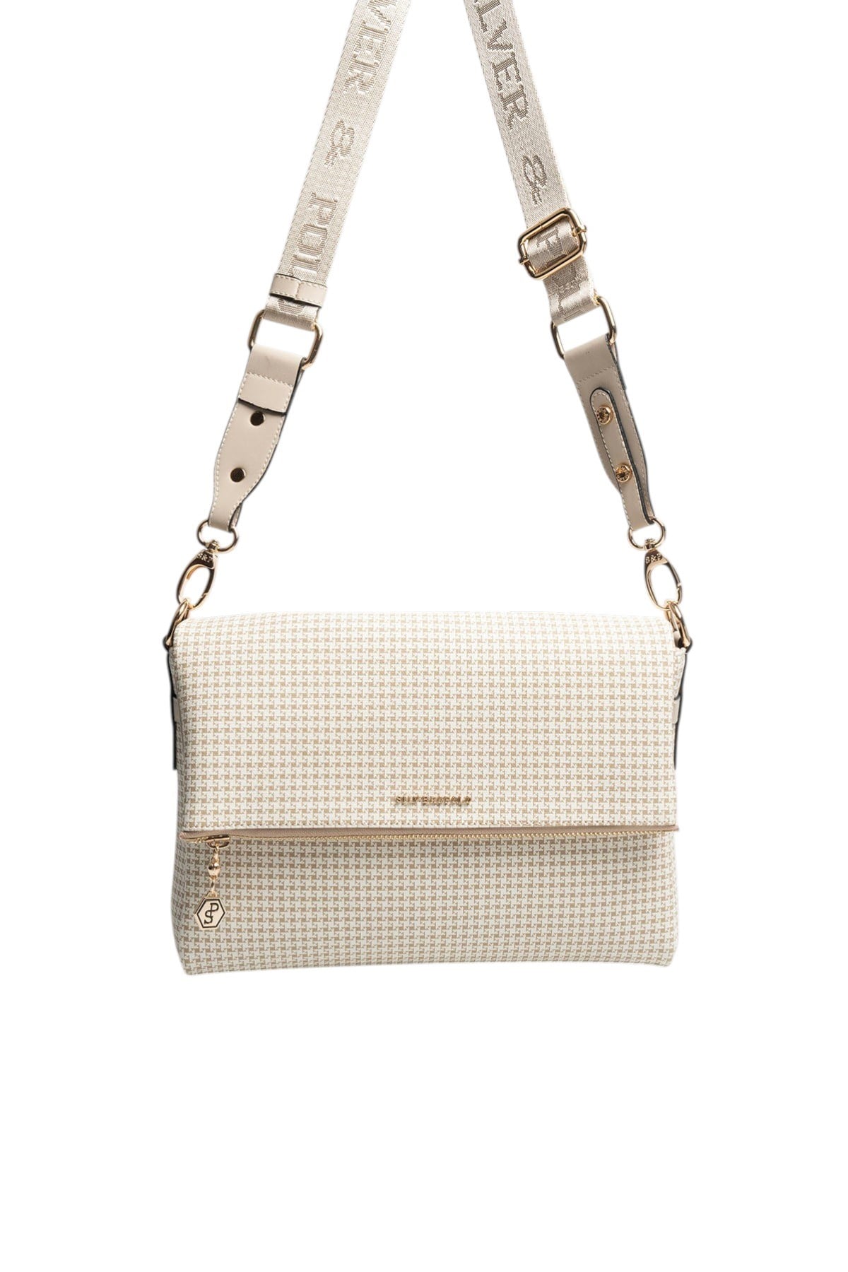 Silver & Polo SP963 Kadın Çapraz Çanta King Desen Kum-Kum Beji