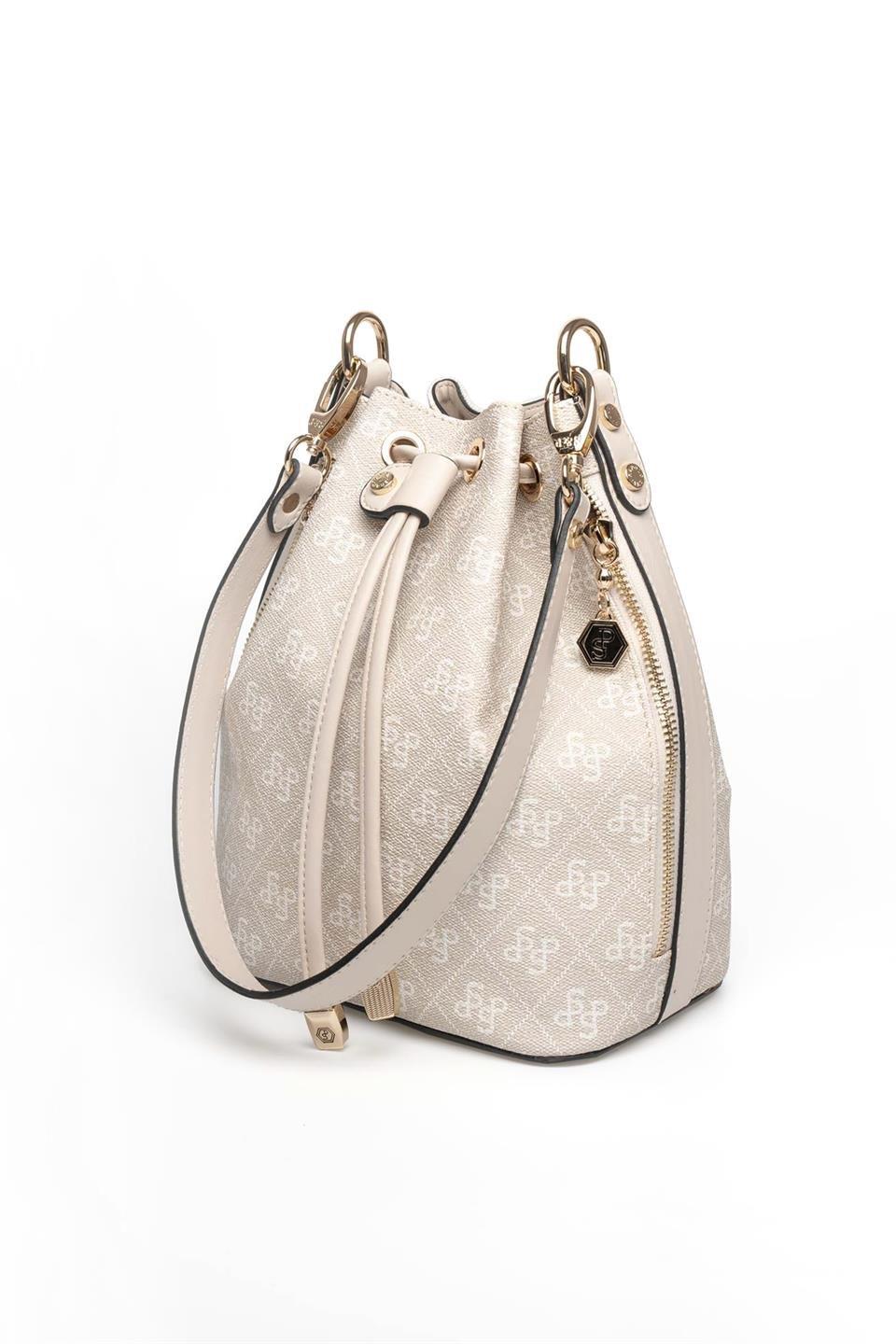 Silver Polo SP1137 Kadın Omuz Çantası Monogram Taş-Kemik