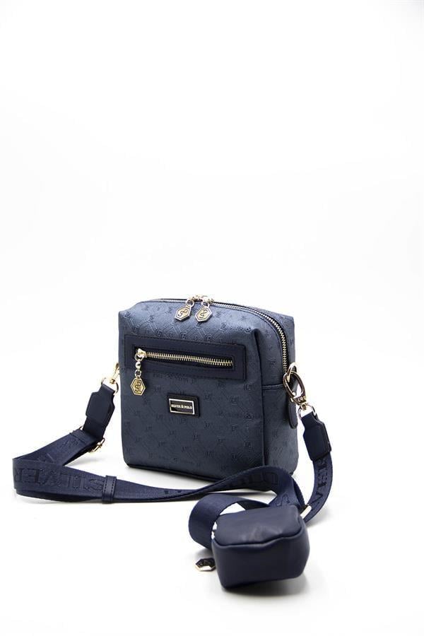 Silver & Polo SP1038 Kadın Çapraz Çanta Logolu Lacivert