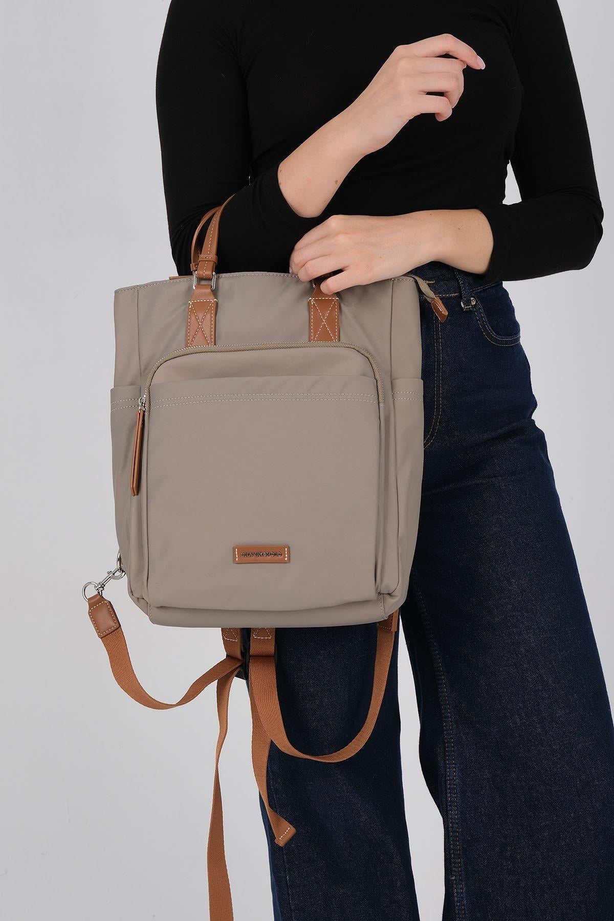 Silver & Polo SP1226 Kadın El Çantası Saten Yeşil-Taba