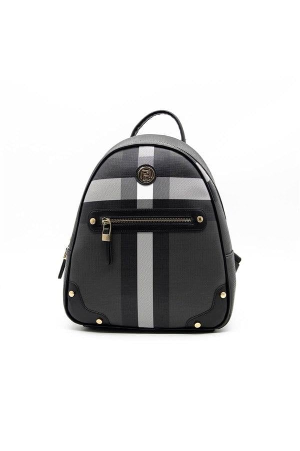 Silver & Polo SP1063 Kadın Sırt Çantası Ekose Siyah