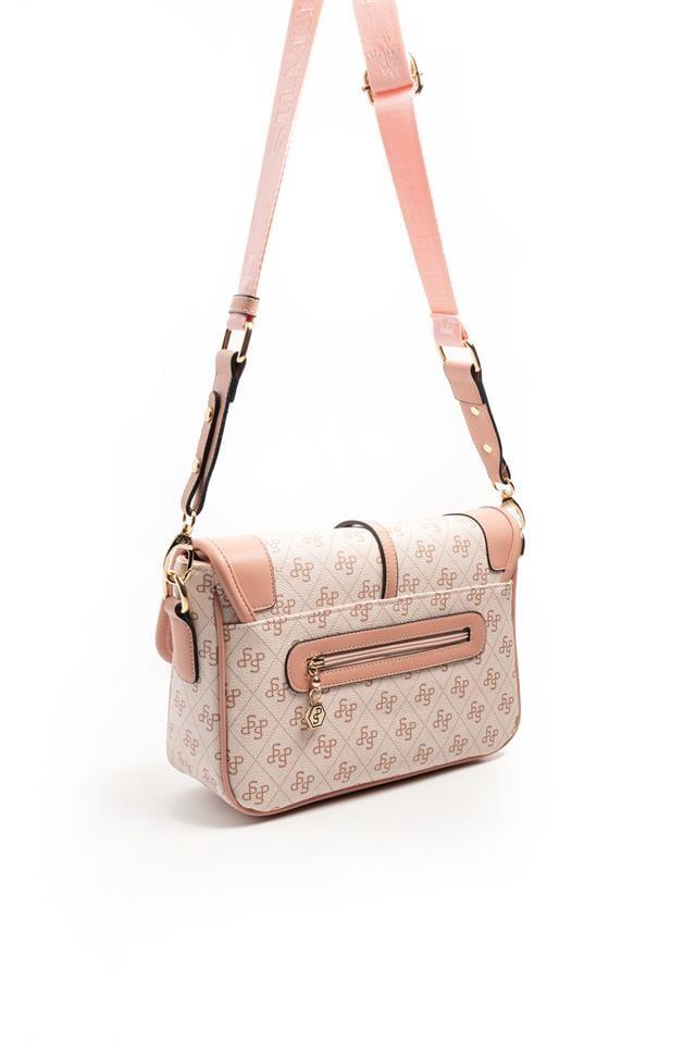 Silver Polo Pembe - Somon Monogram Kadın Çapraz Çanta SP1182