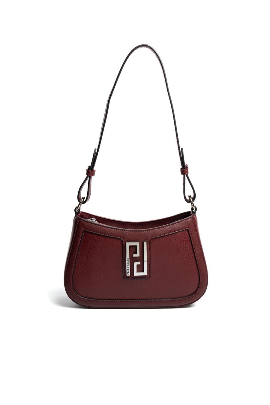 Silver Polo Bordo - Bordo Düz Kadın Çapraz Çanta SP1132