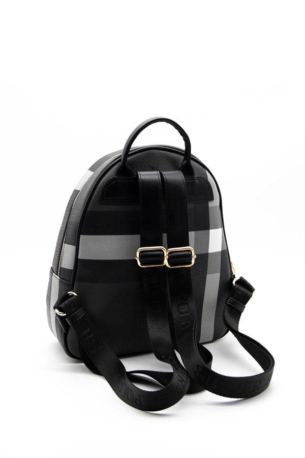 Silver & Polo SP1063 Kadın Sırt Çantası Ekose Siyah