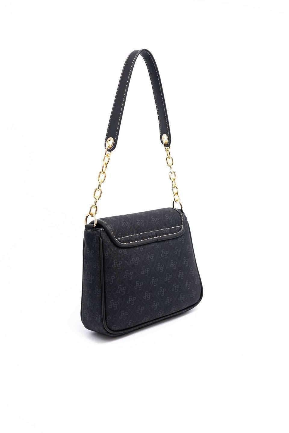 Silver & Polo SP1147 Kadın Omuz Çantası Monogram Siyah
