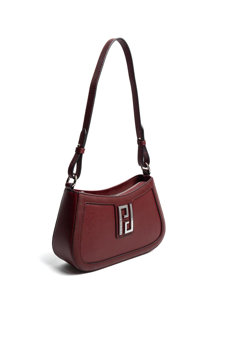 Silver Polo Bordo - Bordo Düz Kadın Çapraz Çanta SP1132