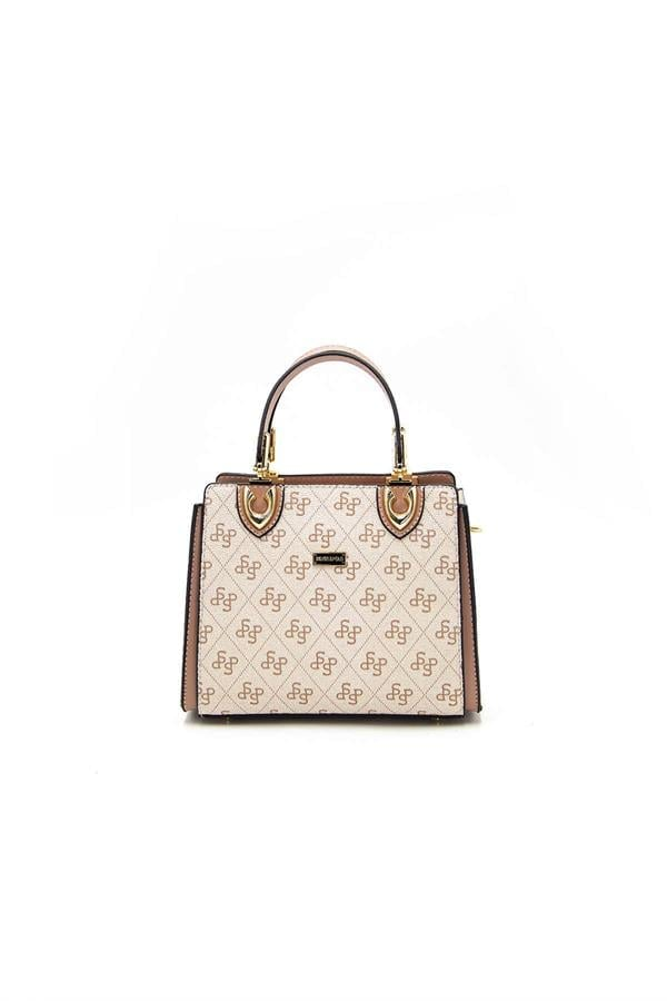 Silver & Polo SP1133 Kadın El Çantası Monogram Pembe-Somon