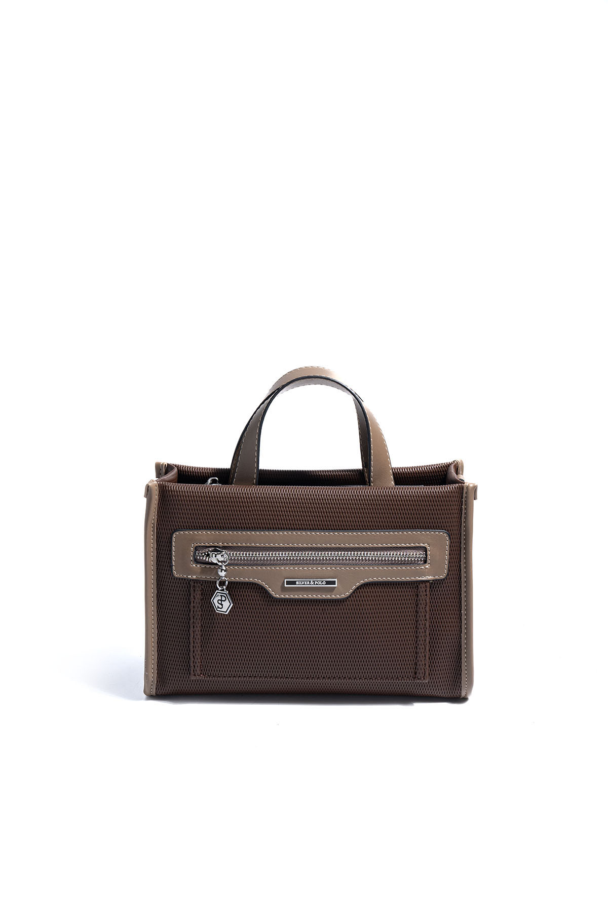 Silver & Polo SP1271 Kadın El Çantası Petek Kahve-Vizon