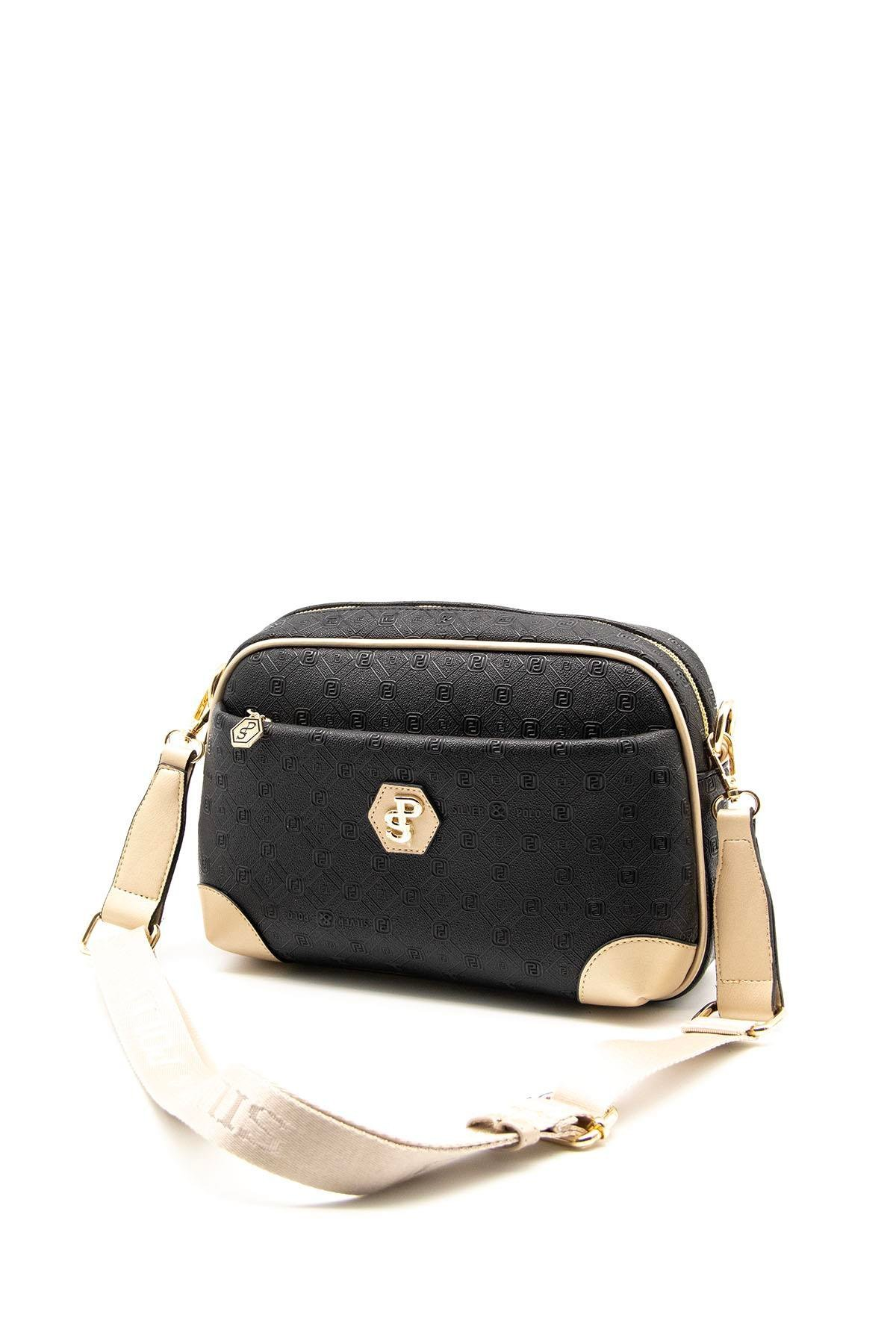 Silver & Polo SP1094 Kadın Çapraz Çanta Logolu Siyah-S.Nut