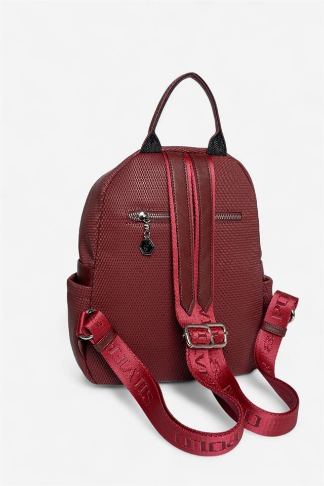 Silver Polo Bordo - Bordo Petek Kadın Sırt Çantası SP906