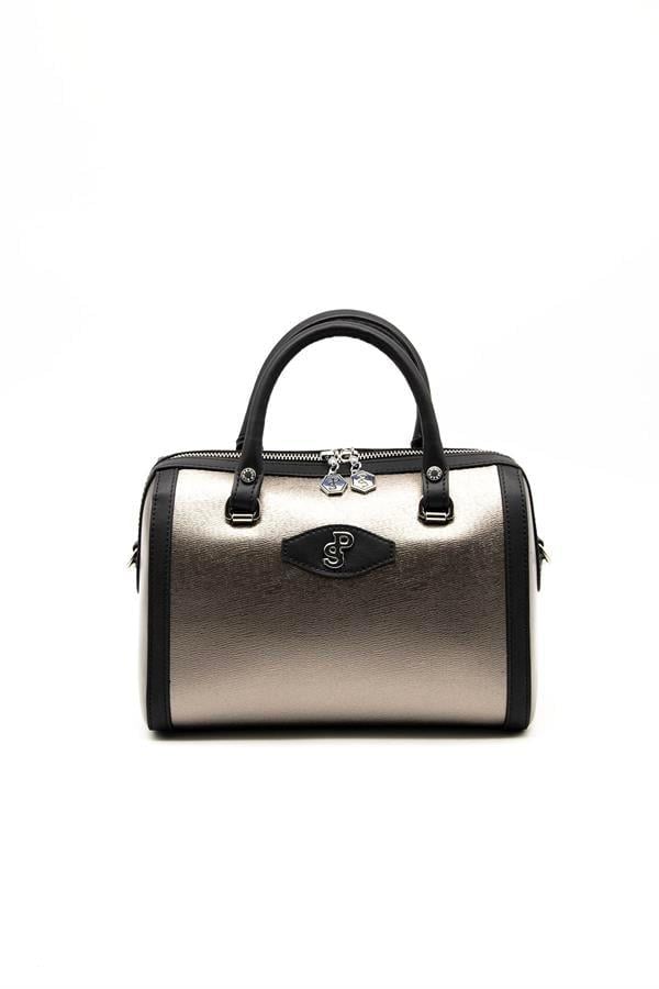 Silver & Polo SP1091 Kadın El Çantası Düz Platin-Siyah