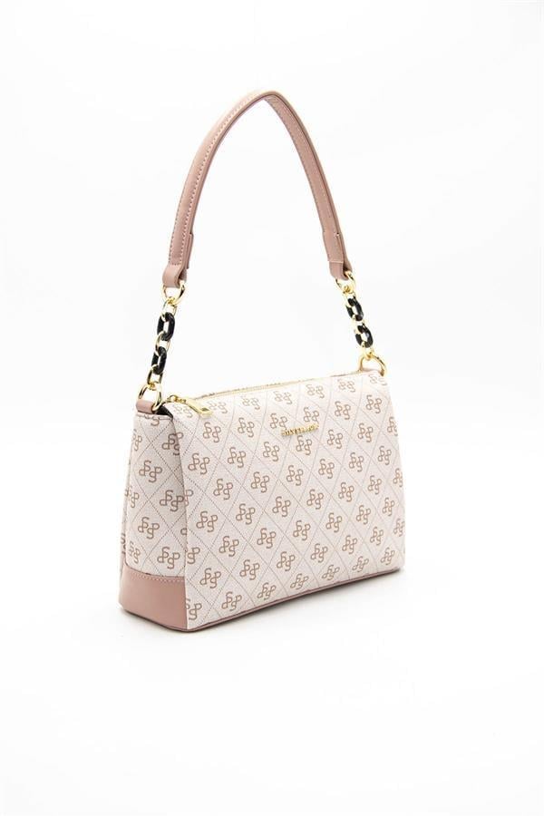 Silver & Polo SP910 Kadın Çapraz Çanta Monogram Pembe-Somon