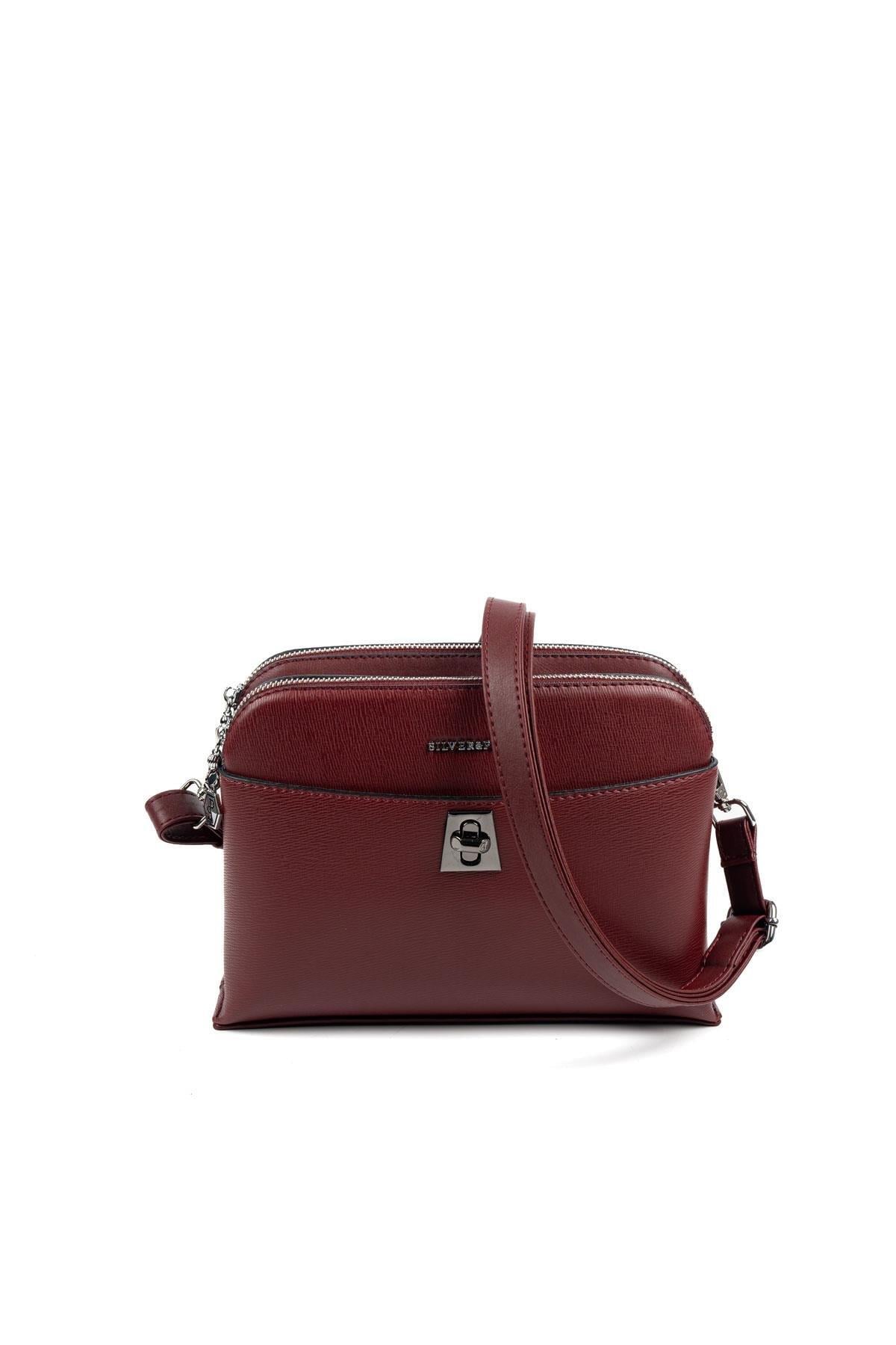 Silver Polo Bordo - Bordo Düz Kadın Çapraz Çanta SP623