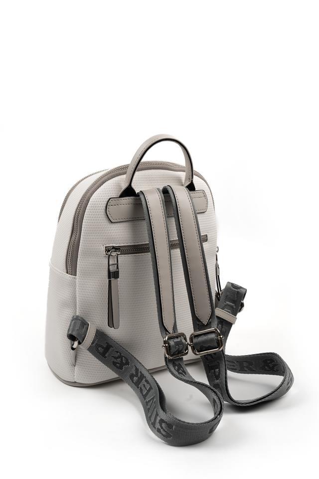 Silver & Polo SP901 Kadın Sırt Çantası Petek Beyaz-A.Gri