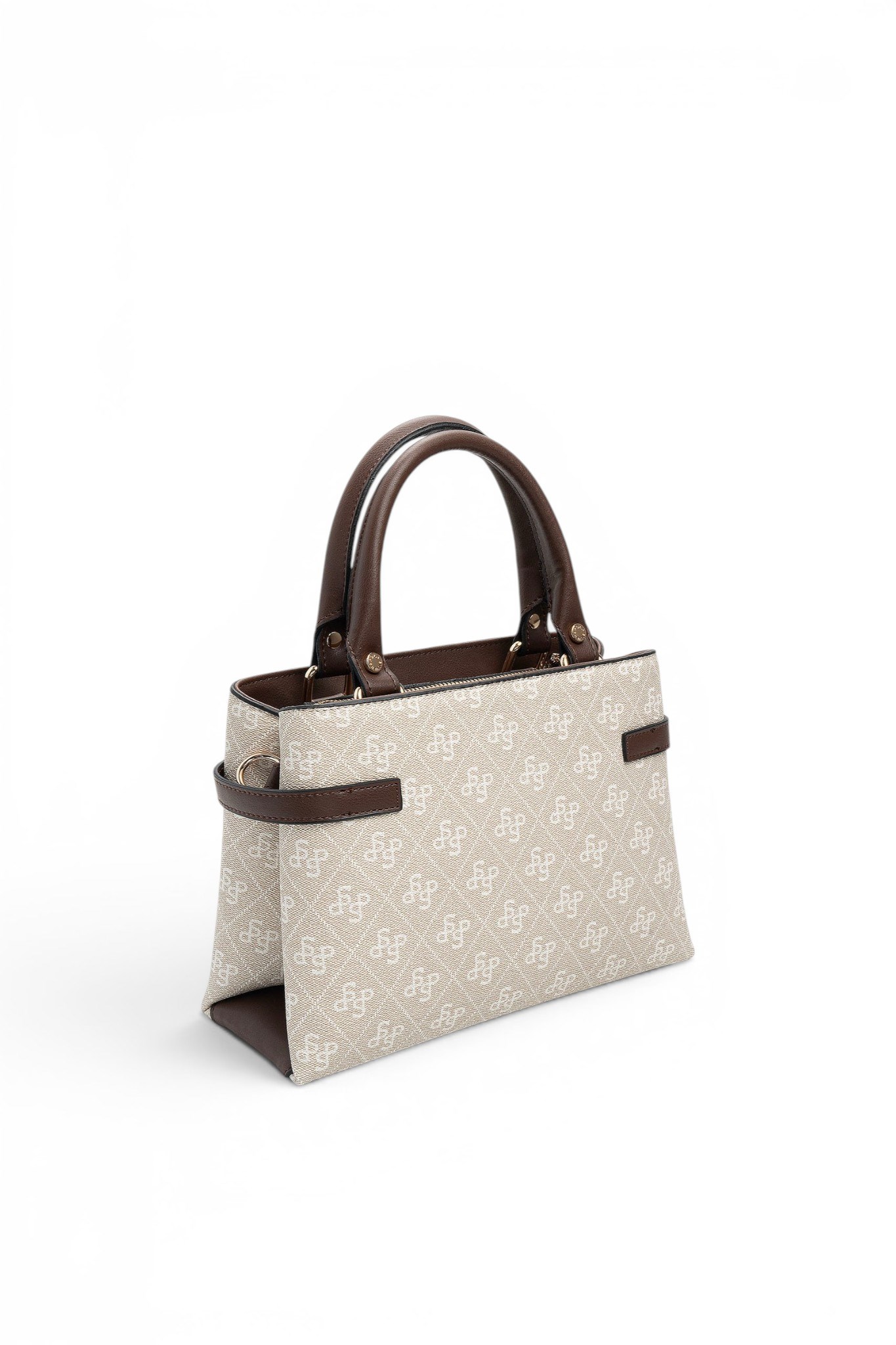 Silver Polo Taş - Kahve Monogram Kadın El Çantası SP1149