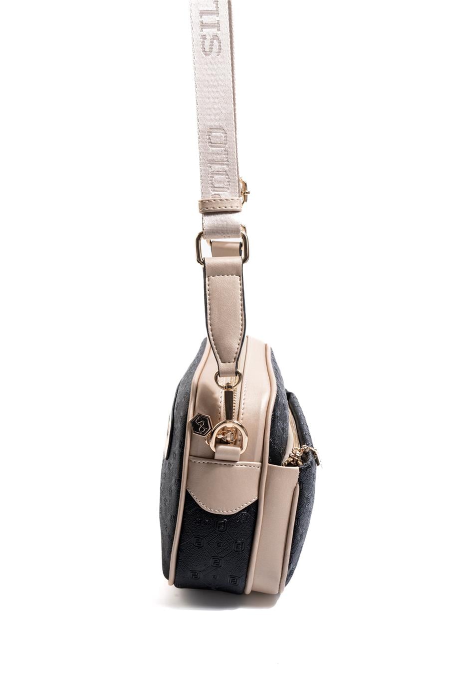 Silver & Polo SP1267 Kadın Çapraz Çanta Logolu Siyah-S.Nut