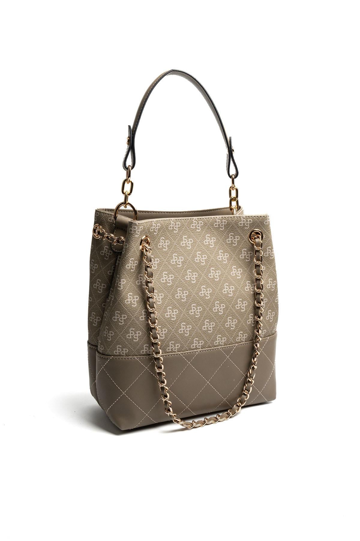 Silver Polo SP1262 Kadın Omuz Çantası Monogram Y.Yeşil-Y.Yeşil