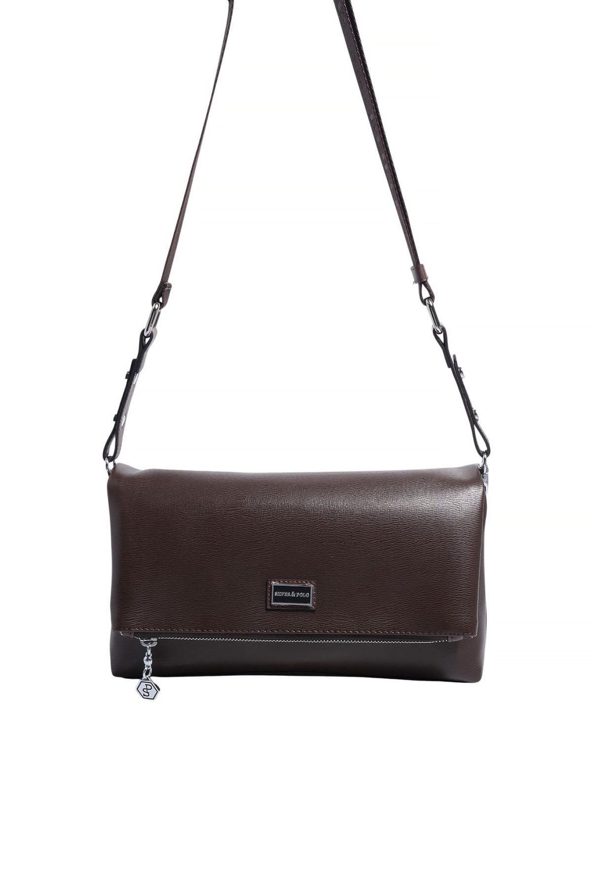 Silver & Polo SP1278 Kadın Çapraz Çanta Düz Kahve-Kahve